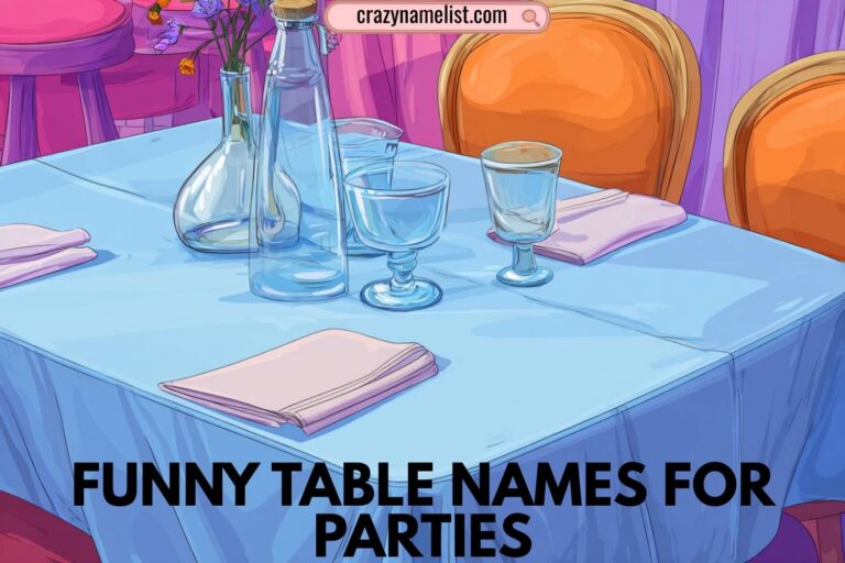 funny table names for parties